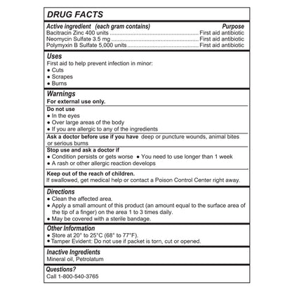 TRIPLE ANTIBIOTIC, OINT 0.9GM (144/BX 12BX/CS)