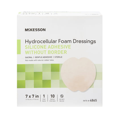 FOAM, ADH SIL W/O BORDER SACRAL 7"X7" (10/BX 20BX/CS)
