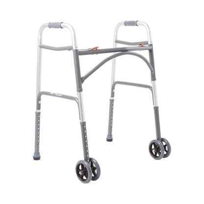 WALKER, FOLDING STEEL W/WHLS HVY DUTY ADLT 500LB (2/CS)
