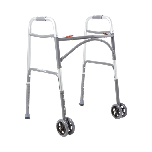 WALKER, FOLDING STEEL W/WHLS HVY DUTY ADLT 500LB (2/CS)