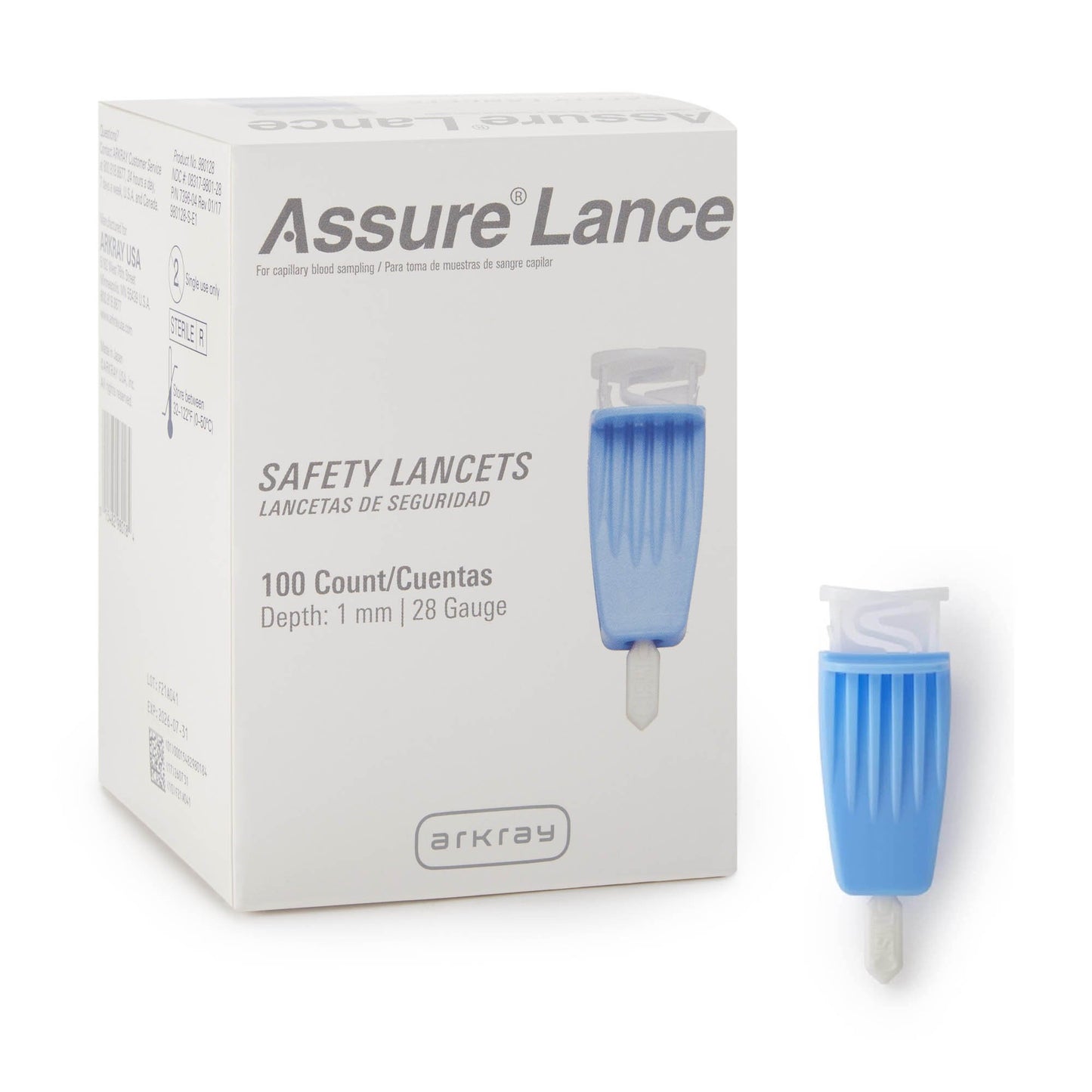 LANCET, SFTY MICROFLOW 28G (100/BX 48BX/CS)