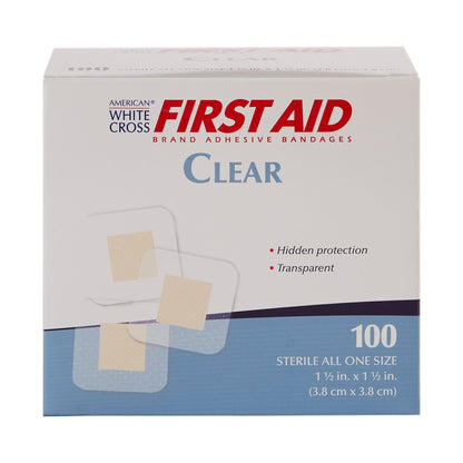 BANDAGE, ADH PATCH CLR 1 1/2" (100/BX 12BX/CS)