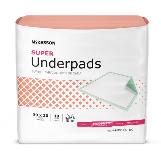 UNDERPAD, MODERATE ABSRB 30"X30" (10/BG 10BG/CS)