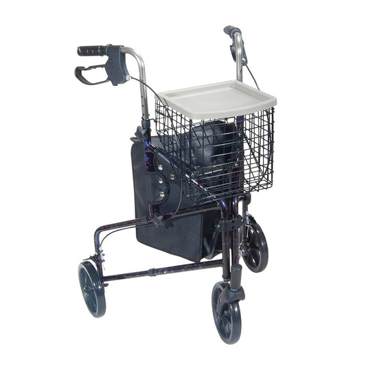 WALKER, ROLLATOR DLX ALUM 3WHLBLU
