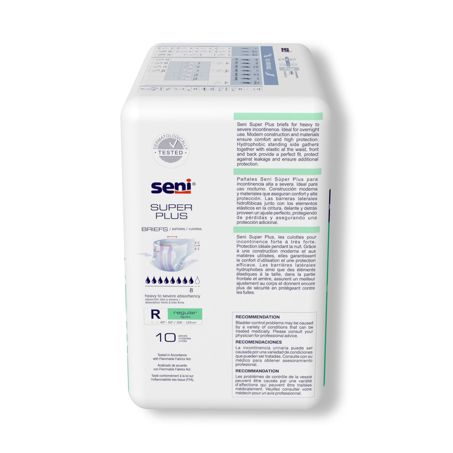 BRIEF, INCONT SENI SUPER PLUS REG 40"-50" (10/PK 4PK/CS)