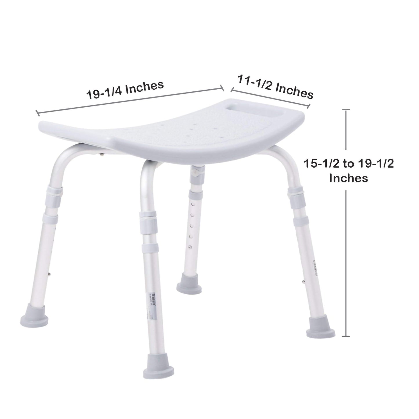 BENCH, BATH W/O BCK ADJ ALUM FRAME 300LBS (4/CS)