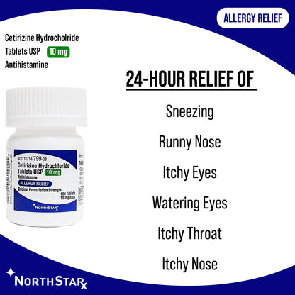 CETIRIZINE HCL, TAB 10MG (100/BT)