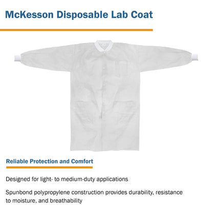 COAT, LAB KNITCUFF LF WHT SM/MED (10/BG 3BG/CS)