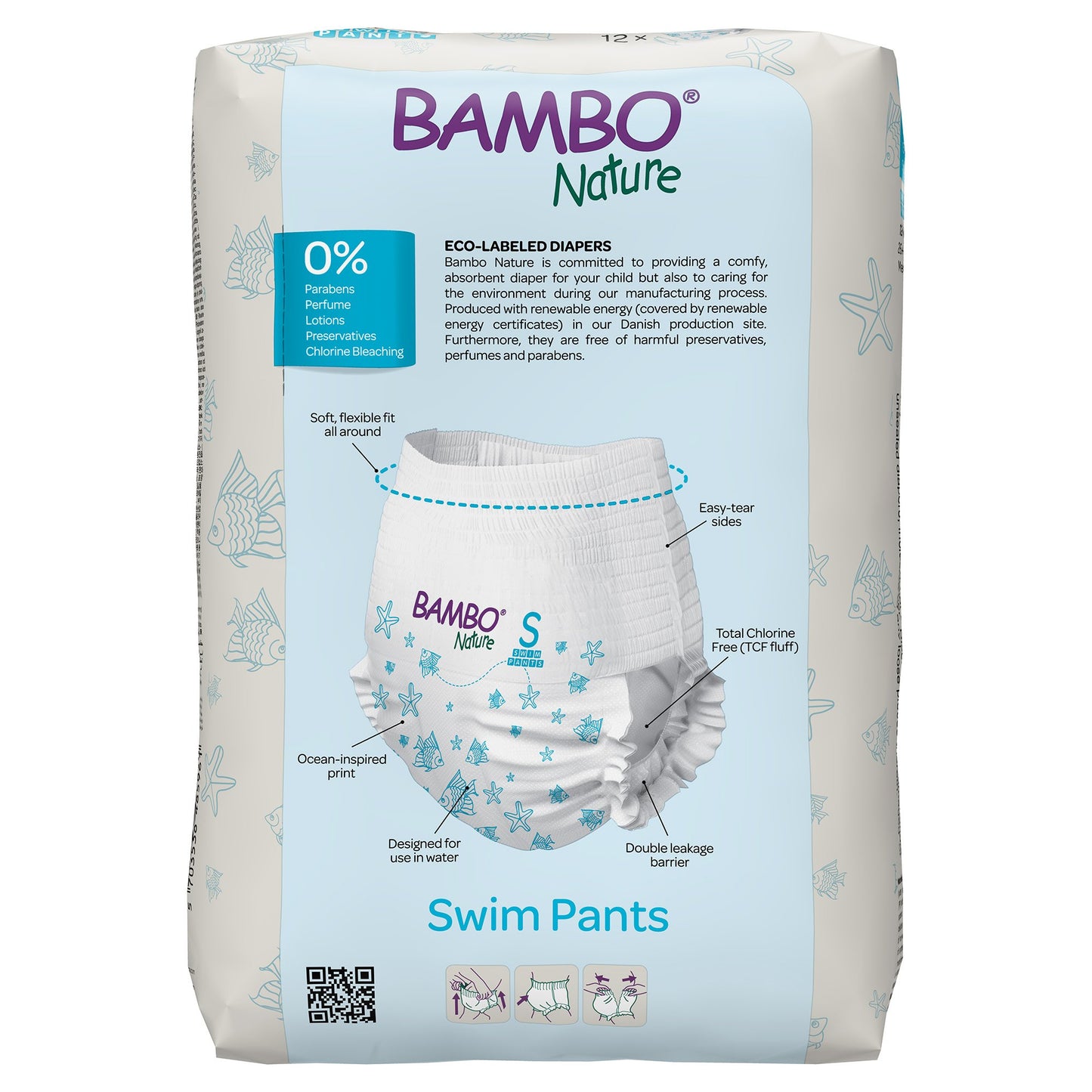 PANT, SWIM BAMBO NATURE DISP PED SM 15-26LB (12/PK 10PK/CS)