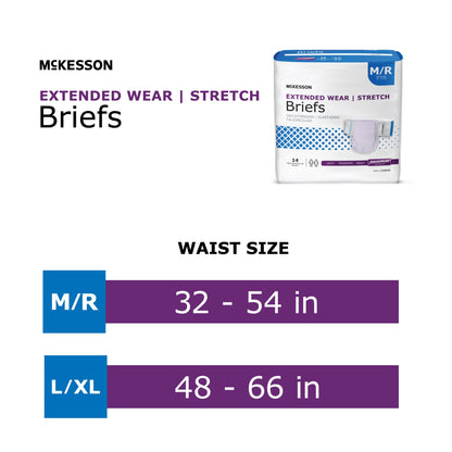 BRIEF, TAB CLSR EXTENDED WEAR MED/REG 32-54 (14/BG 4BG/CS)