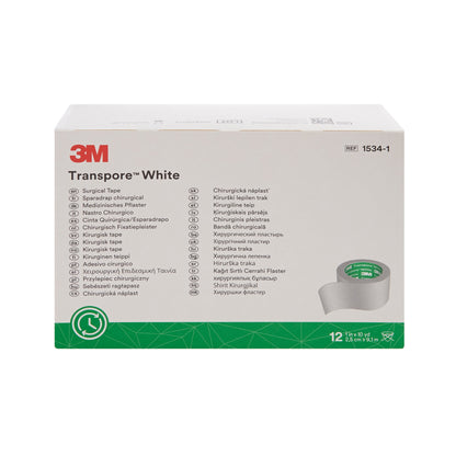 TAPE, ADHSV TRANSPORE WHT 1" (12RL/BX 10BX/CS) 3M