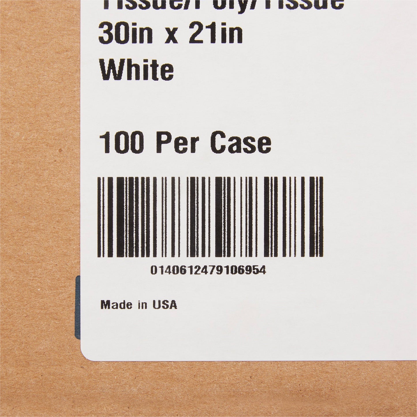 CAPE, EXAM T/P/T F/B OPN WHT 30X21 (100/CS)