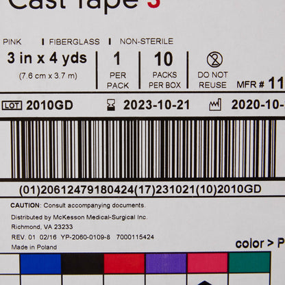 TAPE, CAST PNK LF 3"X4YDS (10RL/BX)