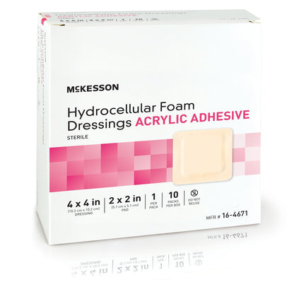 DRESSING, HYDROCELLULAR ADH STR FOAM 4"X4" (10EA/BX 10BX/CS)