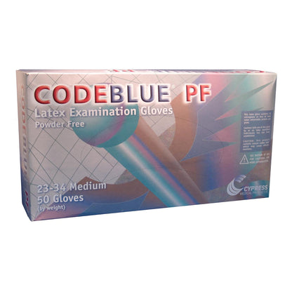 GLOVE, EXAM LTX MED N/S EXTCF CODEBLUE (50/BX 10BX/CS)
