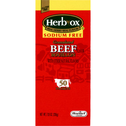 BROTH, BEEF BOUILLON SODIUM FREE HERBOX SEASON (50/BX 6BX/CS