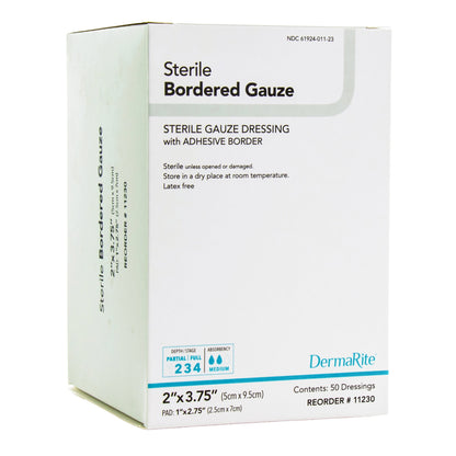 GAUZE, BORDERED STERILE ISLAND2X3.75 (50/BX)