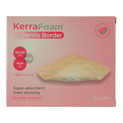 DRESSING, WND KERRAFOAM GNTL BRDR 10X10CM (10/CT 10CT/CS)