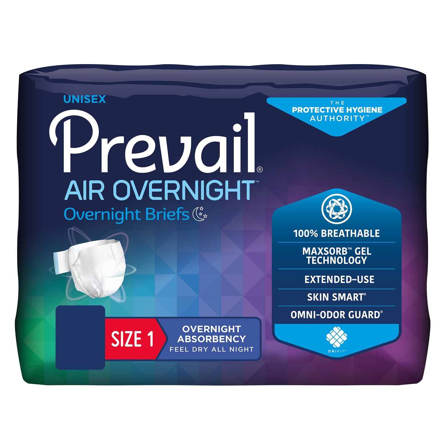 BRIEF, INCONT PREVAIL AIR OVERNIGHT SZ1/M (20/PK 4PK/CS)