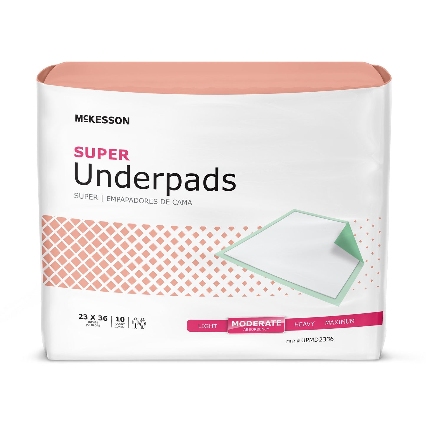 UNDERPAD, MODERATE ABSRB 23X36(10/BG 15BG/CS)