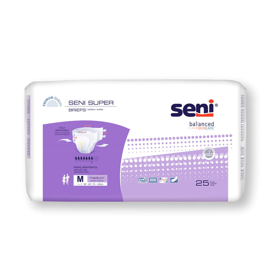 BRIEF, INCONT SENI SUPER MED 30"-43" (25/PK 3PK/CS)