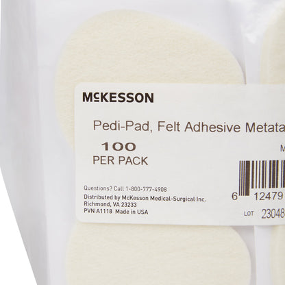 PAD, FELT ADH METATARSAL 1/8" (100/PK 20PK/CS)