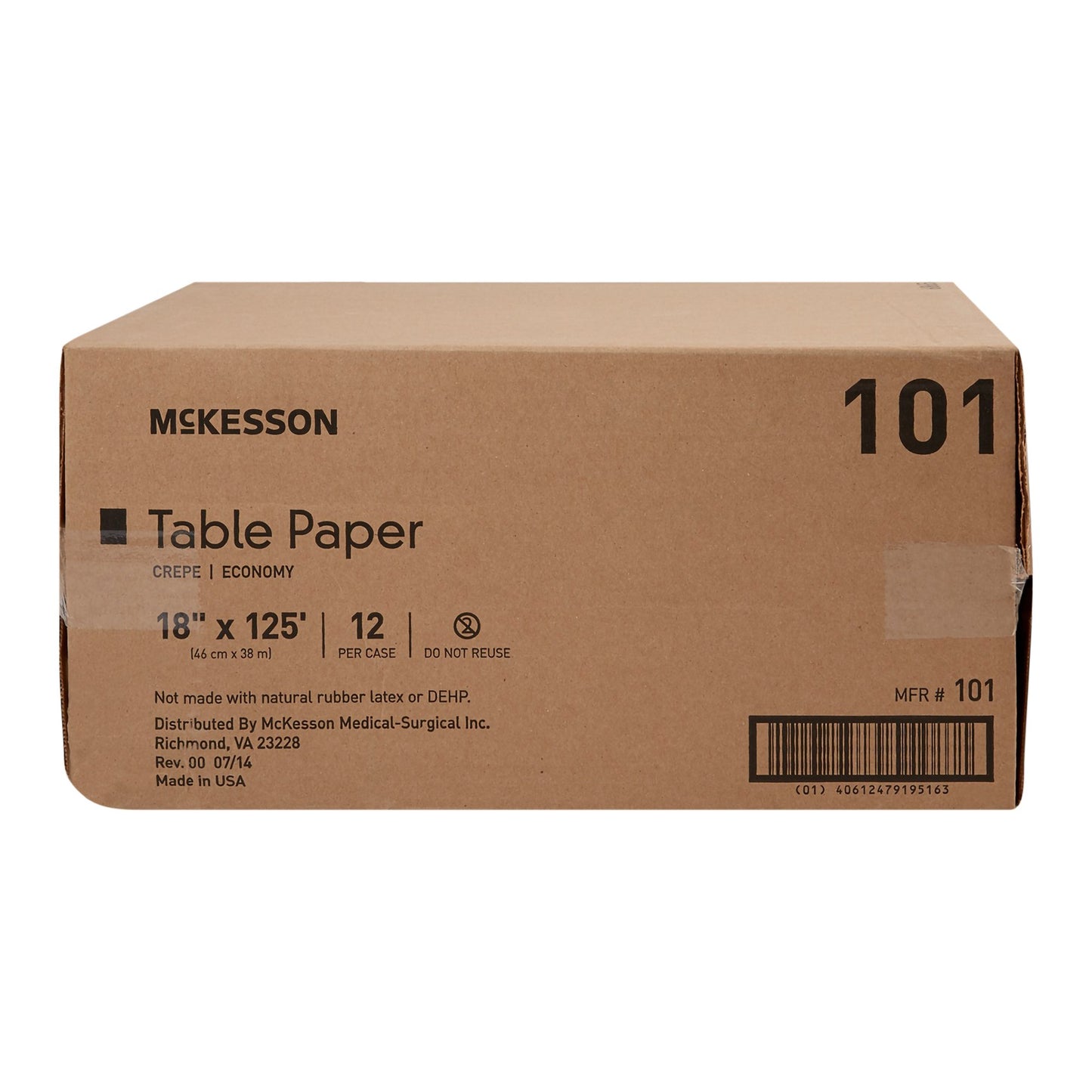 PAPER, TABLE CREPE ECON WHT 18"X125' (12RL/CS)