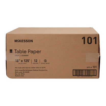 PAPER, TABLE CREPE ECON WHT 18"X125' (12RL/CS)