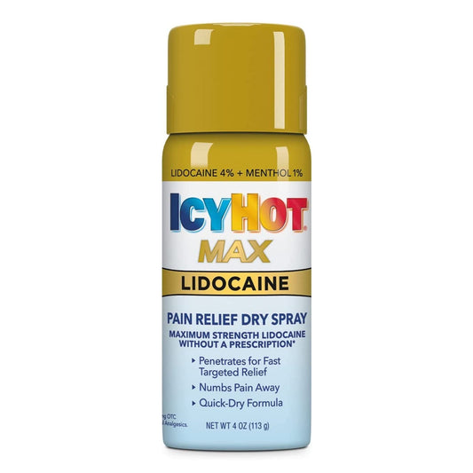 ICY HOT, SPR DRY MAX LIDOCAINE4OZ