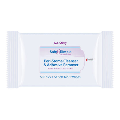 WIPE, ADHSV REMOVER PERI-STOMA(50/PK 12PK/CS)