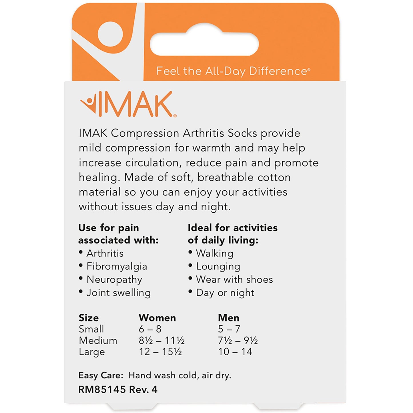 SOCKS, ARTHRITIS IMAK MILD COMPRESSION SOFT GRY SM