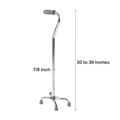CANE, QUAD/SM BASE ALUM CHROME(4/CS)