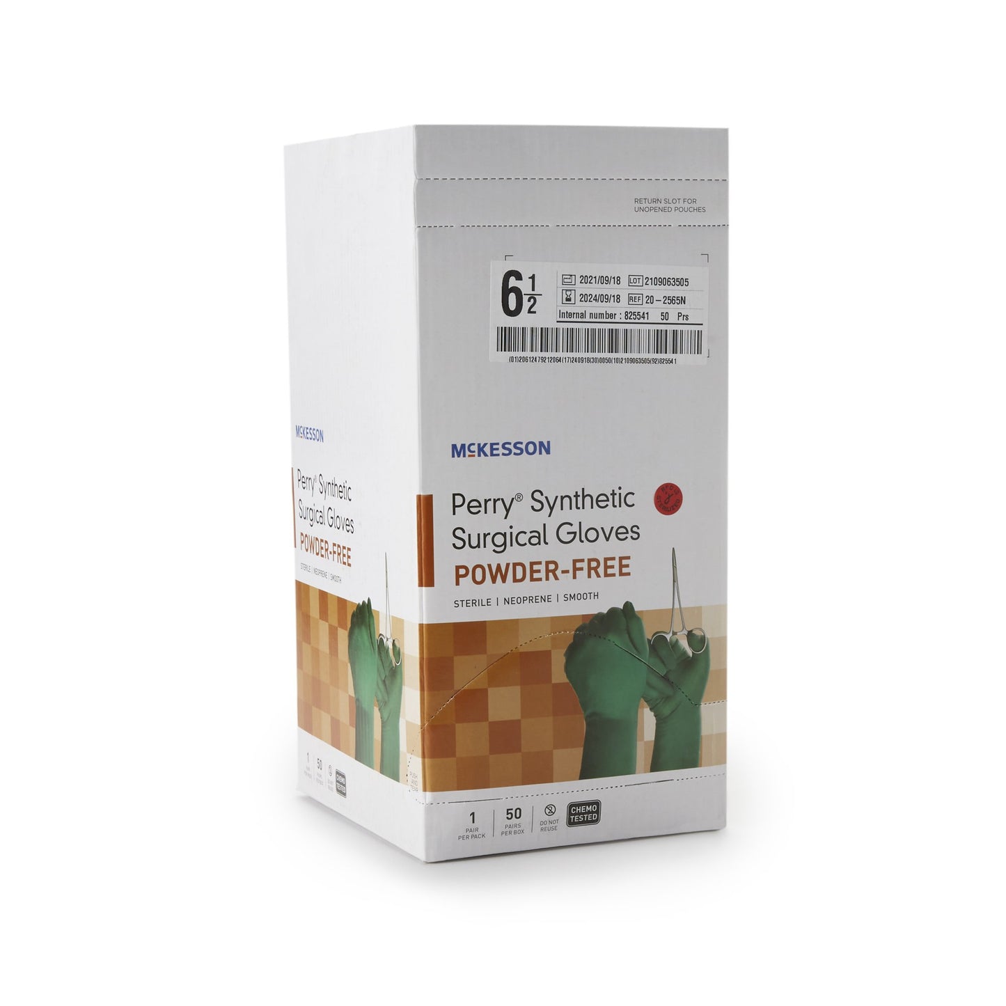 GLOVE, SURG NPRN 6.5 STR2 SMTHCHEMO (50PR/BX 4BX/CS)