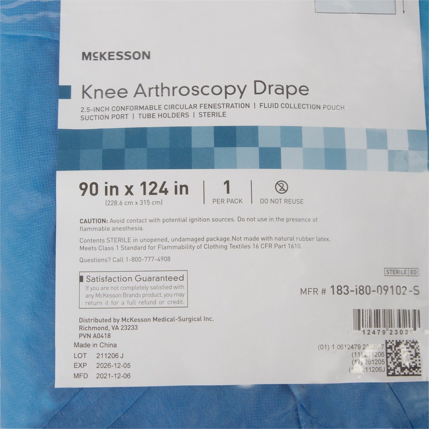 DRAPE, SURGICAL ORTHO KNEE 90"X124" (11/CS)