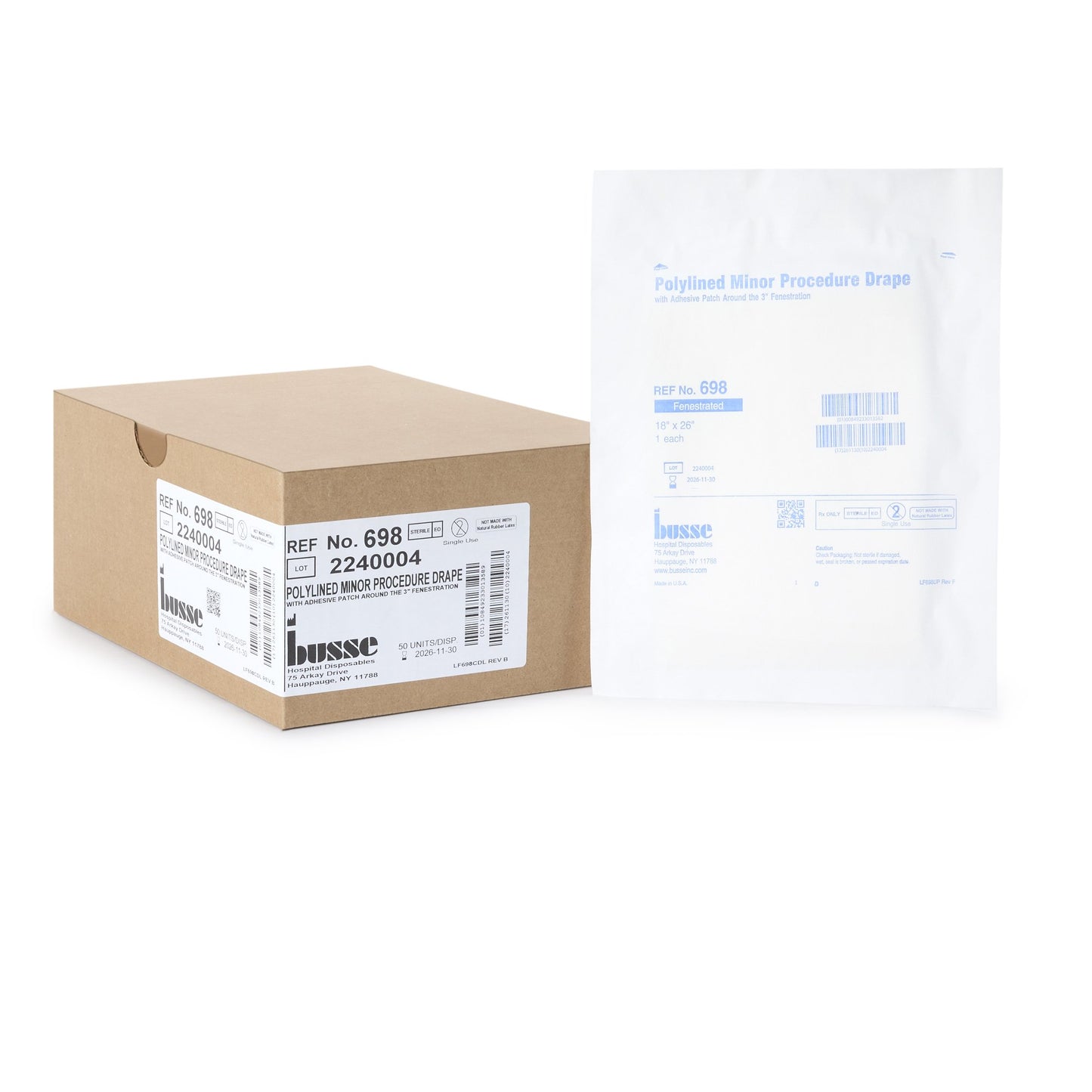 DRAPE, FENSTRD TISS/POLY W/ADHSV STR (50/BX)