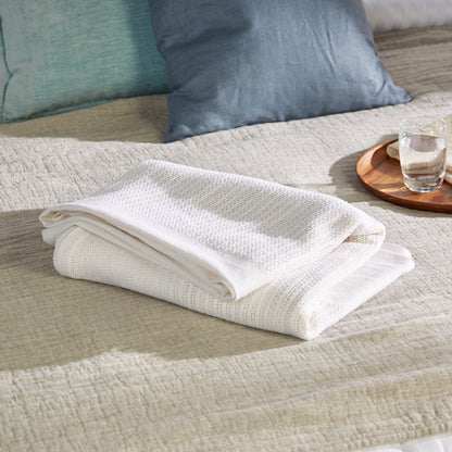 BLANKET, COTTON 100% WHT (12/CS)