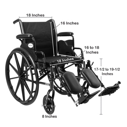 WHEELCHAIR, LTWT DDA ELR 18" 300LBS