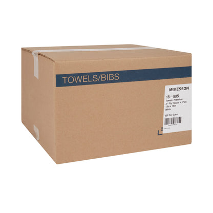 TOWEL, PRO 3PLY/POLY WHT 13X18(500/CS)