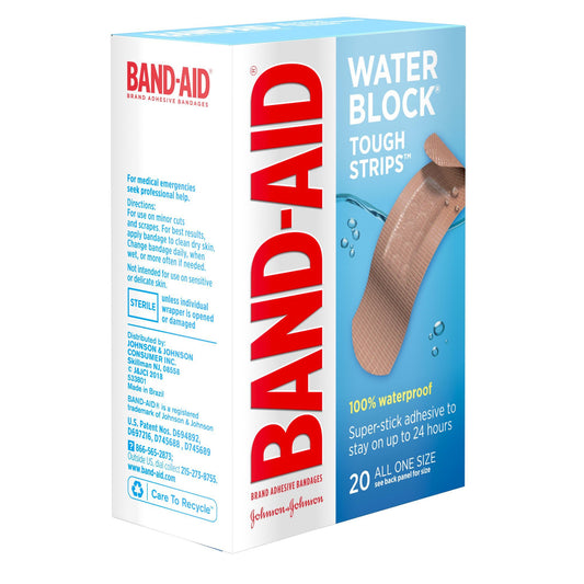 BANDAGE, ADH BAND-AID WATER BLOCK TOUGH (20/BX)