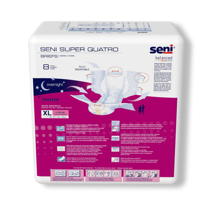 BRIEF, INCONT SENI SUPER QUATRO XLG 55"-67" (8/PK 4PK/CS)