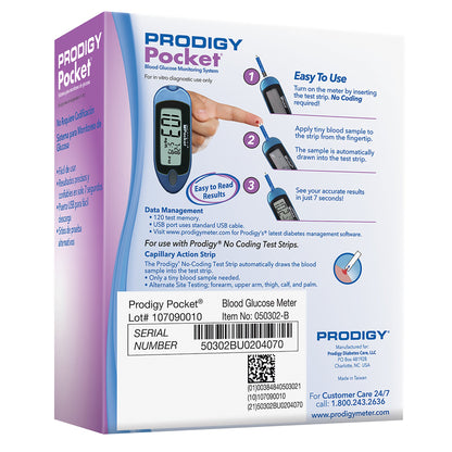 GLUCOMETER, PRODIGY POCKET PORT BLU METER ONLY (10/CS)