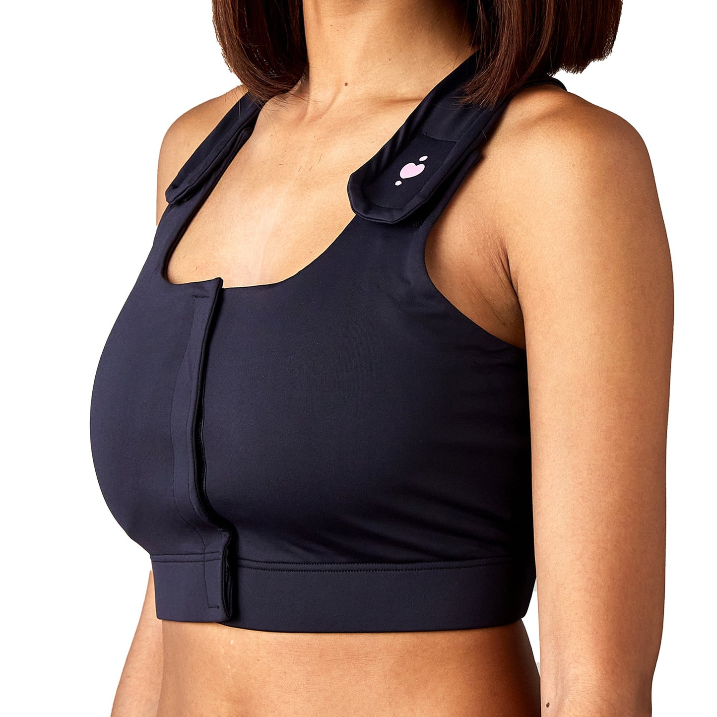 BRA, PST-OP SERENA W/PCKT PUFFADJ STRAP BLK LG (36/CS)