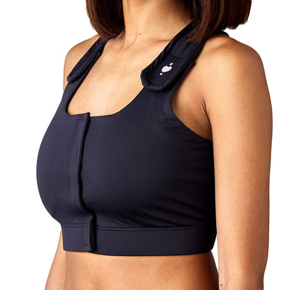 BRA, PST-OP SERENA W/PCKT PUFFADJ STRAP BLK LG (36/CS)