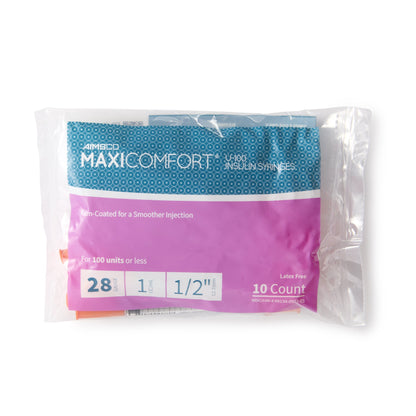 SYRINGE, INSULIN 1CC 28GX1-1/2" (100/BX 5BX/CS)