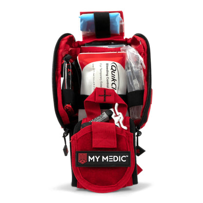 FIRST AID KIT, TFAK TRAUMA PRO35PC NYLON BAG RED 8X5X4"