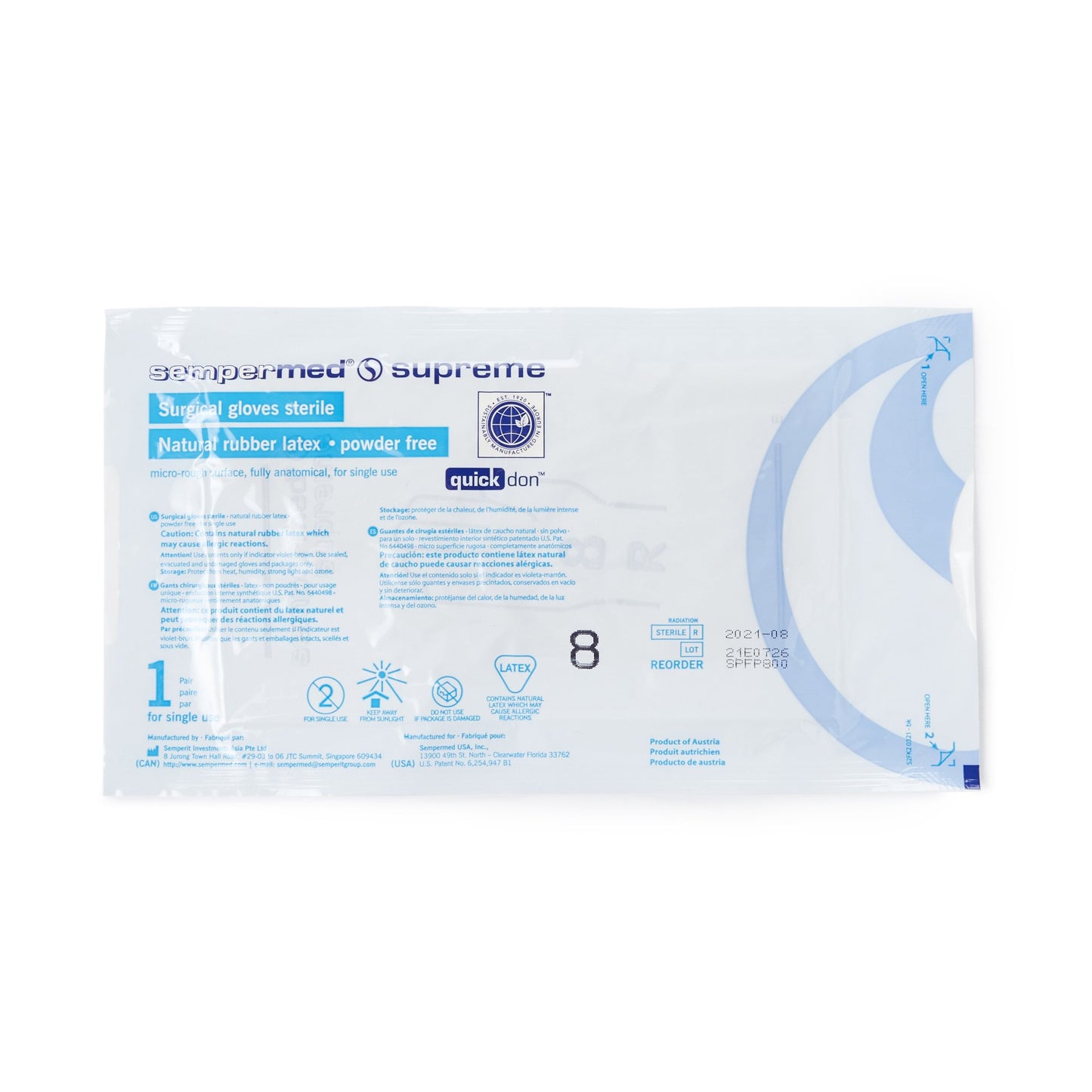 GLOVE, SURG LTX 8.0 STR2 TXT (50PR/BX 6BX/CS)