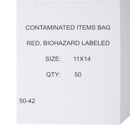 BAG, BIOHAZ GSET SL RED 11X14 1-3GL 1.5MIL (50/BX) MGM03