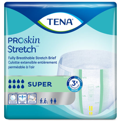 BRIEF, TENA SUPER STRCH MED/REG (28/BG 2BG/CS) SCAPER