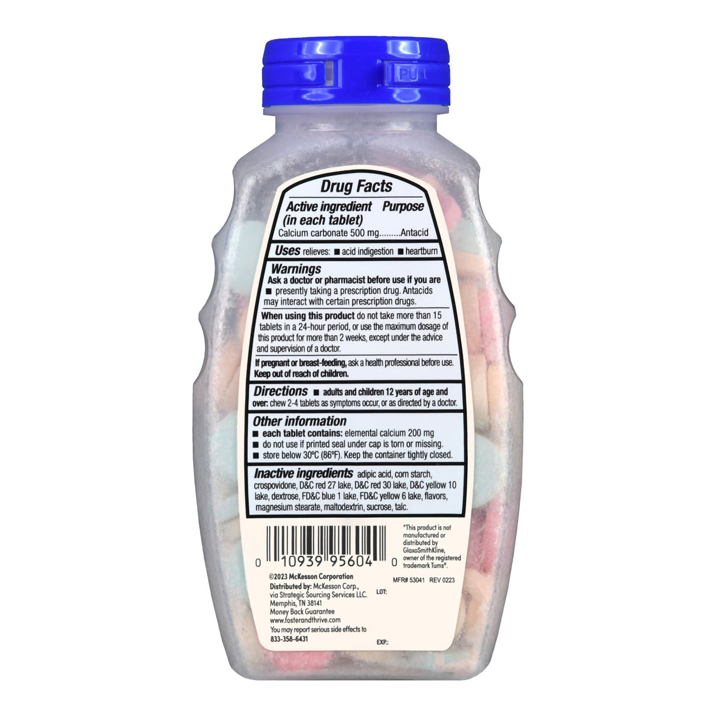 ANTACID, TAB CHEW FT CALCIUM ASTDFLAVOR 500MG (150/BT)