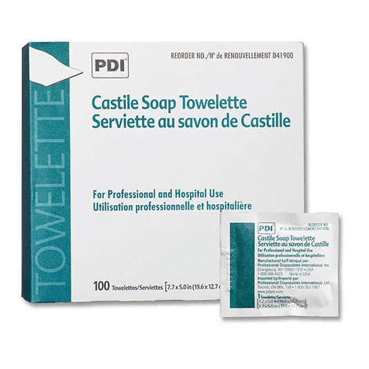 TOWELETTE, CASTILE SOAP (100/BX)